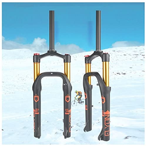 HIMALO Fat Bike Gabel 20 Zoll Luftfedergabel Federweg 100 Mm 28,6 Mm Gerade Vorderradgabel Manuelle Sperre, for 4,0 Zoll Reifen Snow Beach E-Bike