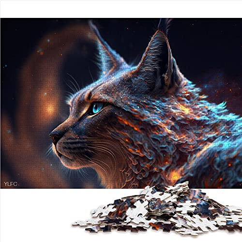 Puzzles 1000 Teile für Erwachsene Tier Luchs Puzzle für Erwachsene Papppuzzles Denksportaufgaben für Erwachsene (Größe 26x38cm)
