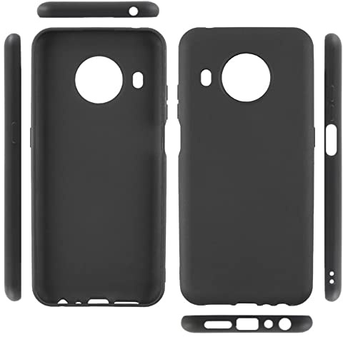 Auotu Hülle Soft TPU Silikon Case Etui Tasche Cover für Nokia X20 / Nokia X10 Smartphone (Schwarz)