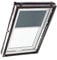 Original Roto Verdunkelungsrollo ZRV - Nahezu vollständige Verdunkelung - Führungsschiene Weiß - Dachfenster Baureihe Designo R4/R7 und Classic 43/73 - Größe 074/160 | 07/16 - Stofffarbe Dunkelgrau