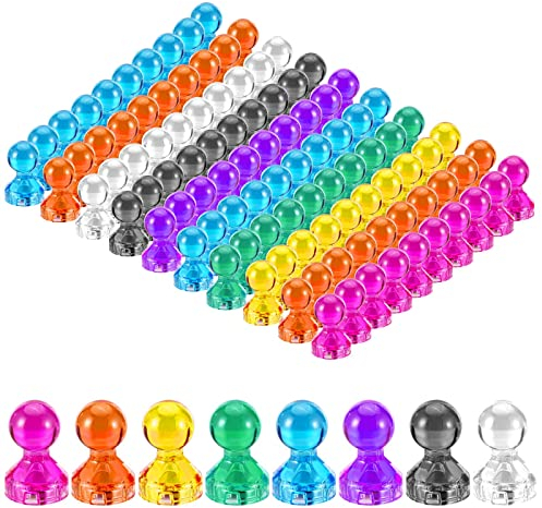Magnet 100 Stück Mini Magnete für Whiteboard, 11 x 17mm, 8 Farben, Kunststoffmagnete Kegelmagnete für Magnettafel und Kühlschrank