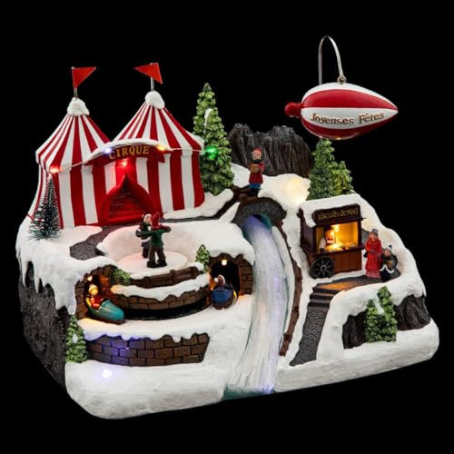 Feeric Lights et Christmas - Village de noël dirigeable animé/Musical 12 LED + transfo