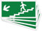 pubblimania Uscita di Emergenza scale a sinistra | alluminio composito 3 mm di spessore (Cm 29x14,5) (Confezione da 4, Uscita Scale sinistra)