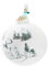 BRUBAKER Premium Weihnachtskugel - Tannenbaum Schnee Landschaft mit Schlitten Porzellan Figur - Türkis Schimmernde Glitzer Kugel Weiß - 10 cm Baumkugel aus Glas - Handarbeit - Weihnachtsbaumkugel