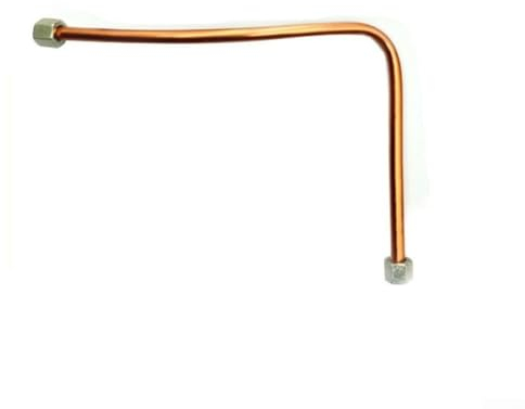 Hasaller Tubo de escape de compresor de aire de aluminio chapado en cobre G3/8 pulgadas, tuerca hexagonal de 10 x 450 mm, pieza de repuesto para válvula de alivio de presión de aire