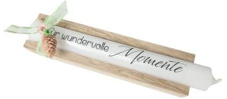 Geschenkkerzen Stabkerze mit Spruch für wundervolle Momente | Dekoriert in Holzbox