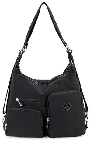 NOTAG Rucksack Damen, 2 in 1 Handtasche Rucksack Wasserdicht Nylon Schultertasche Rucksäcke Damen Umhängetasche für Reisen
