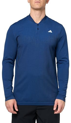 adidas Men's Ultimate365 Tour Primeknit Long Sleeve Polo, Collegiate Navy, XXL
