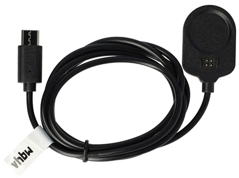 vhbw USB Ladekabel kompatibel mit Garmin MARQ Athlete 2. Generation Smartwatch, Fitnesstracker - Dockingstation Schwarz, 100 cm