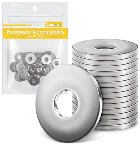 Caianwin M6 Unterlegscheiben 20Stück, M6 x 18mm Große Unterlegscheibe Beilagscheiben Edelstahl Karosseriescheiben Metallscheiben U Scheiben für m6 Schrauben & m6 Muttern & m6 Gewindestangen