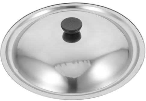 HOLIDYOYO Stainless Steel Universal Lid for Pots Pans Replacement Frying Pan Cover Cast Iron Skillet Lid Cookware Lids Wok Cover with Knob for Home Kitchen 28cm