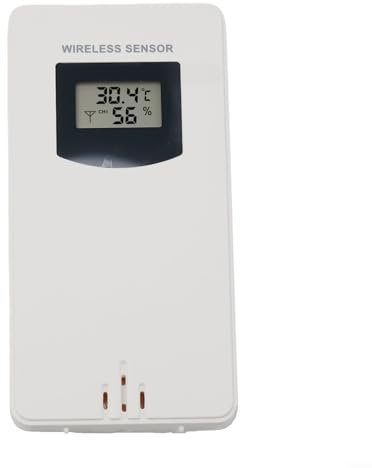 Wireless Remote Sensor, Remote Sensor in Backyard, Garden, Wireless Temperature Sensor For FanJu 3378 Weather Station, for Outdoor Temperature Humidity(White)
