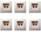 Bcowtte 6X Wanddose Wand Anschluss Anschlussdose Port mit 2 Buchse Fuer Bananenstecker Lautsprecher-