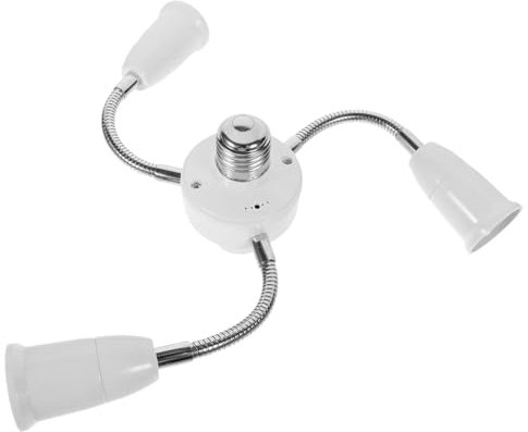 Gadpiparty Adattatore Presa Luce E27 Multitestata Con Tubo Flessibile Estensibile Portalampada Regolabile a 360 Gradi Per Configurazioni Di Illuminazione Personalizzate