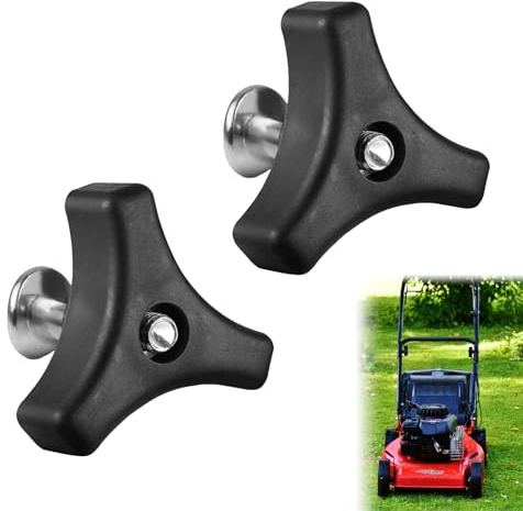Dreieckiger Knaufgriff, Flügelmutter und Bolzen, Universal-Rasenmähergriff, Griff Drehknopf-Schraube - Griffmutter, Bolzen Ersatz für Rasenmäher Maschine, Ersatzteile Griff für Rasenmäher, 2 Sets