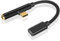 Duttek USB C Headphone Adapter Cable 10CM - 2 in 1 USB Type C to 3.5mm Charger Headphone Audio Jack Cable - 3.5mm to USB C Jack Cable Compatible with Xiaomi, LetV, Nokia N1, Google, OnePlus - Black