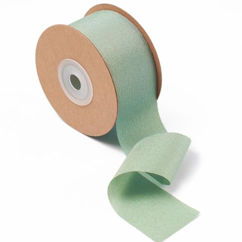 Ligtmor Geschenkband Hochzeit Schleifenband Dekoband 3,8cm x 23m Chiffonband Schleifen Stoffband - Eucalyptus Green