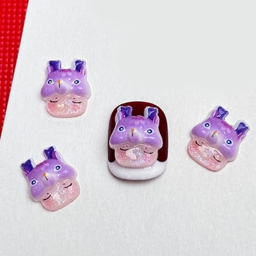 10Pcs 3D Dragon Nail For Acrylic Nails 3D Nail Art Cartoon Nail Dragon Studs Alloy Nail Jewels Decorations Dragon Stickers For Manicure