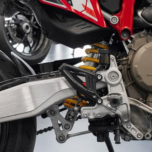 Resin Bike Adesivi Moto Compatibile con Ducati Hypermotard 698 - RVE Mono 2024-2025. Protezione Moto Battitacco da Urti e Graffi. Coppia di Adesivi 3D Resinati Made in Italy