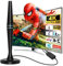 QZUAUKU TV Aerial Indoor- Digital Indoor TV Aerial 250+ Miles Long Range - Amplified HD TV Antenna Indoor for Freeview TV Support 4K 1080P Local TV Channels with Booster & 16.3 ft Coax Cable