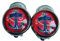 Cabochon Ohrclips Anker maritim blau rot mit Polster Edelstahl 12 mm