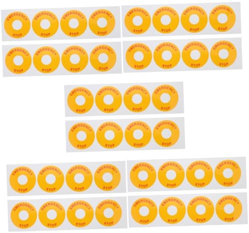 Hohopeti 40pièces Autocollants Avertissement Urgence Étiquettes De Signalisation Pour Équipement Électrique Stickers De Sécurité Faciles à Utiliser Et