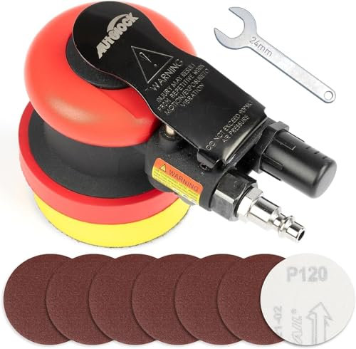 Autolock Mini Air Sander - Levigatrice rotorbitale da 75mm, 12000 giri/minuto Mini levigatrice pneumatica - per tutti i tipi di lavori di levigatura e lucidatura di autoveicoli