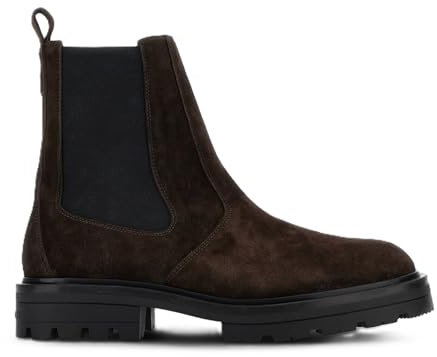 Hogan Scarpe Uomo Stivaletto H673 Chelsea Scamosciato Marrone (S808 PALISSANDRO, Sistema Taglie Calzature EU, Adulto, Uomo, Numero, Media, 40.5)