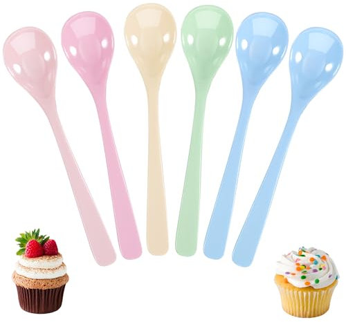 Plastik Löffel, 6 Stück Eierlöffel Kunststoff Farbe Kunststoff Löffel Lang Eierlöffel Plastik Plastiklöffel Mehrweg Suppenlöffel Anti Tropfen Kleine Plastiklöffel Für Kaffee Getränke EierJoghurt(16cm)