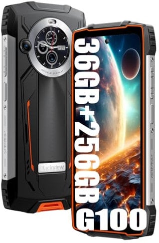 Blackview BV8200 Rugged Smartphones Libres(2025), 8800mAh/18W, 36GB+256GB/2TB Móviles Indistruttibile, G100 Octa-Core, 6.5 FHD+ 180Hz, 50MP+32MP, Fingerprint/NFC/GPS (Naranja)