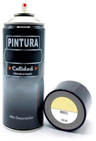 AC - Bote de Pintura en Spray - Fabricado en España - Ideal para cualquier superficie, Madera, Metal, Cartón, Piedra o Cerámica - Capacidad de 200 ML - Color Marfil