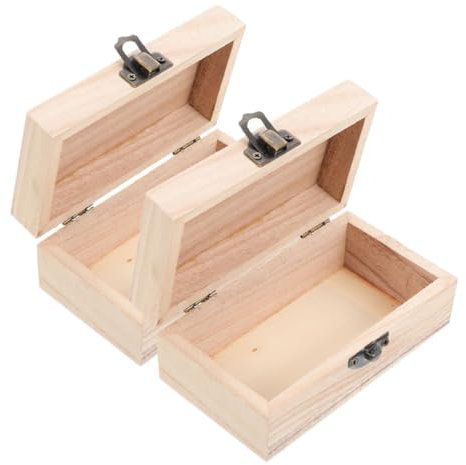 POPETPOP 2stücke Naturbelassene Holz-aufbewahrungsboxen Robuste Diy Schmuckkisten Zum Bemalen Und Organisieren Vintage Holzdeko Für Schmuck Und Kleine Gegenstände