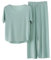 Set Pigiama da Donna in Seta Ghiacciata Pigiama Donna Cotone Estivo Girocollo Manica Corta Top Corto Loungewear e Pantaloni Leggeri e Traspiranti Tinta Unita Camicia da Notte Abbigliamento da Casa
