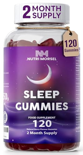 Bonus Size 120 Sleep Gummies for Adults, Sugar Free Magnesium Sleep Gummies Chewable Raspberry Flavored Natural Non-GMO Vegan Valerian Root Passion Flower and L-Theanine