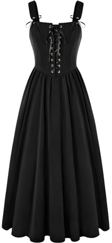 SCARLET DARKNESS Women's Renaissance Corset Dress Sleeveless Lace up A-Line Maxi Dresses