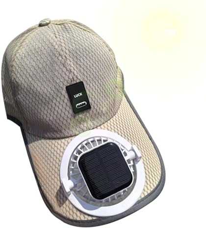 Nudorpn Solar Fan Baseball Cap with Extended Brim and Solar/USB Charging Function - Lightweight UV Scz Sun for Fishing Hiking Mountain Sports