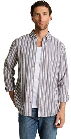 TOM TAILOR Herren Regular Fit Hemd mit Leinen