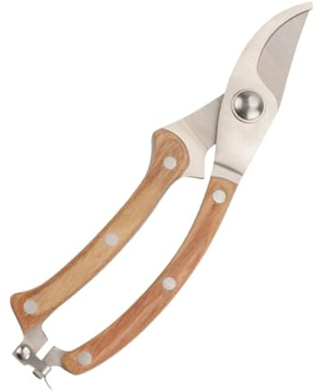 VICASKY Professionelle Gartenschere mit Holzgriff Ergonomische Astschere für Präzises Schneiden Sicherer Verriegelungsmechanismus Kraftsparend und Vielseitig für Gartenpflege und
