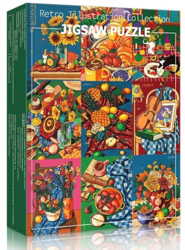 HUADADA Puzzle 1000 Teile,Neun Grid Illustration,Puzzle 1000 Teile Erwachsene,Familieninteraktives Puzzle Geschenk