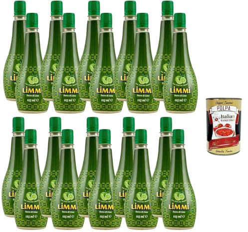 Italian Gourmet Limettensaft, aus Konzentrat, ungezuckert, mit ätherischem Limettenöl, Limmi, 20x125ml+ Italian Gourmet Polpa 400g