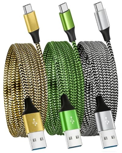 USB C Charger Cable,3Pack 1.8M/6FT USB to USB C Cable,Type C Fast Charging | 3A Long Fast Charging Braided Compatible with iPhone 17 16 15,Samsung Galaxy S24/S23/S22/S21/S20,HTC,LG,Google Pixel