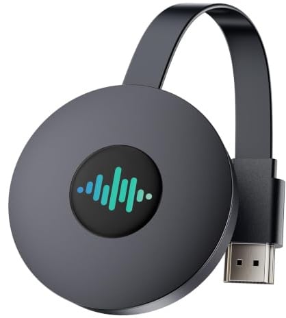 5G Wireless HDMI Dongle, 4K Miracast Dongle mit Screen Mirror, Miracast/Airplay/DLNA Screen Mirroring für i-Phone/Android/iOS zu TV/Monitor/Laptop/Tablet, Plug & Play (Kohleschwarz)