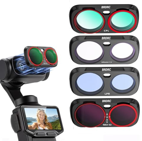 Diffusion - Kit di filtri 1/4 e ND2-16-32 regolabili in vetro ottico per Insta 360 Luna Ultra, set di filtri magnetici ND e CPL per Insta360 Luna Ultra, (CPL+Diffusion 1/4+LPR+ ND2-32 regolabile)