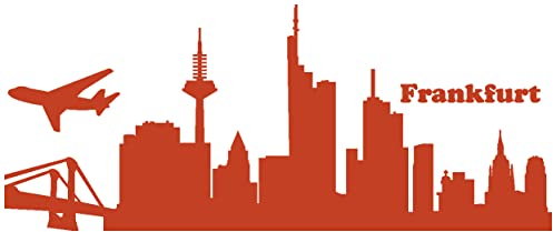 Samunshi® Autoaufkleber Frankfurt Aufkleber Skyline 40 x 16,4cm kupfermetalleffekt