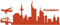 Samunshi® Autoaufkleber Frankfurt Aufkleber Skyline 40 x 16,4cm kupfermetalleffekt