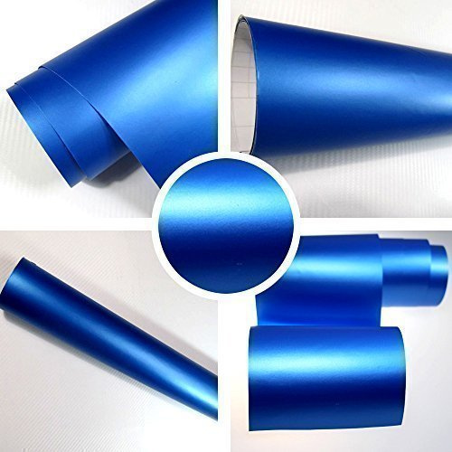 TipTopCarbon 6,57€/m² Autofolie selbstklebend Matt Blau 16m x 1,52m Auto Folie mit Luftkanälen 3D Flex