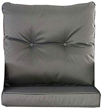 CLP 10er Kissen Set für Gartengarnitur Fisolo Flachrattan, aus 100% Polyester, bis zu 5 Farben wählbar, Farbe:anthrazit