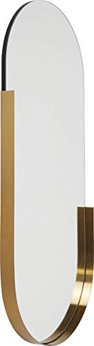 Kare Design Spiegel Hipster Oval Gold, Wandspiegel, leichte Wandmontage, Dekospiegel, Schminkspiegel, Ganzkörperspiegel, Ankleidespiegel, (H/B/T) 114,4x50,2x5cm