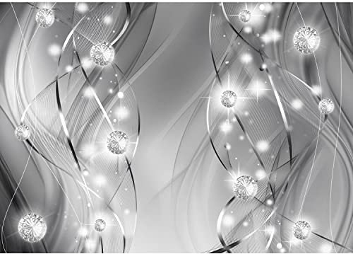 Runa Art Fototapete Abstrakt Diamant Modern Vlies Wohnzimmer Schlafzimmer - Made in Germany - 308 x 220 cm Grau 9428010c