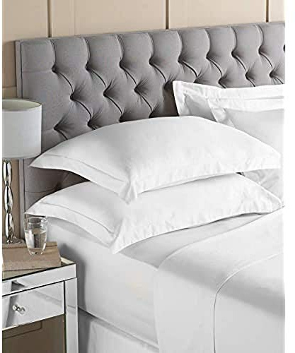 Riva Paoletti Single Quality Fitted Sheet Optic White 200 Thread Count Elasticated Corners 100% Plain Cotton Percale Machine Washable 90 x 190 x 30cm (35 x 75 x 12)